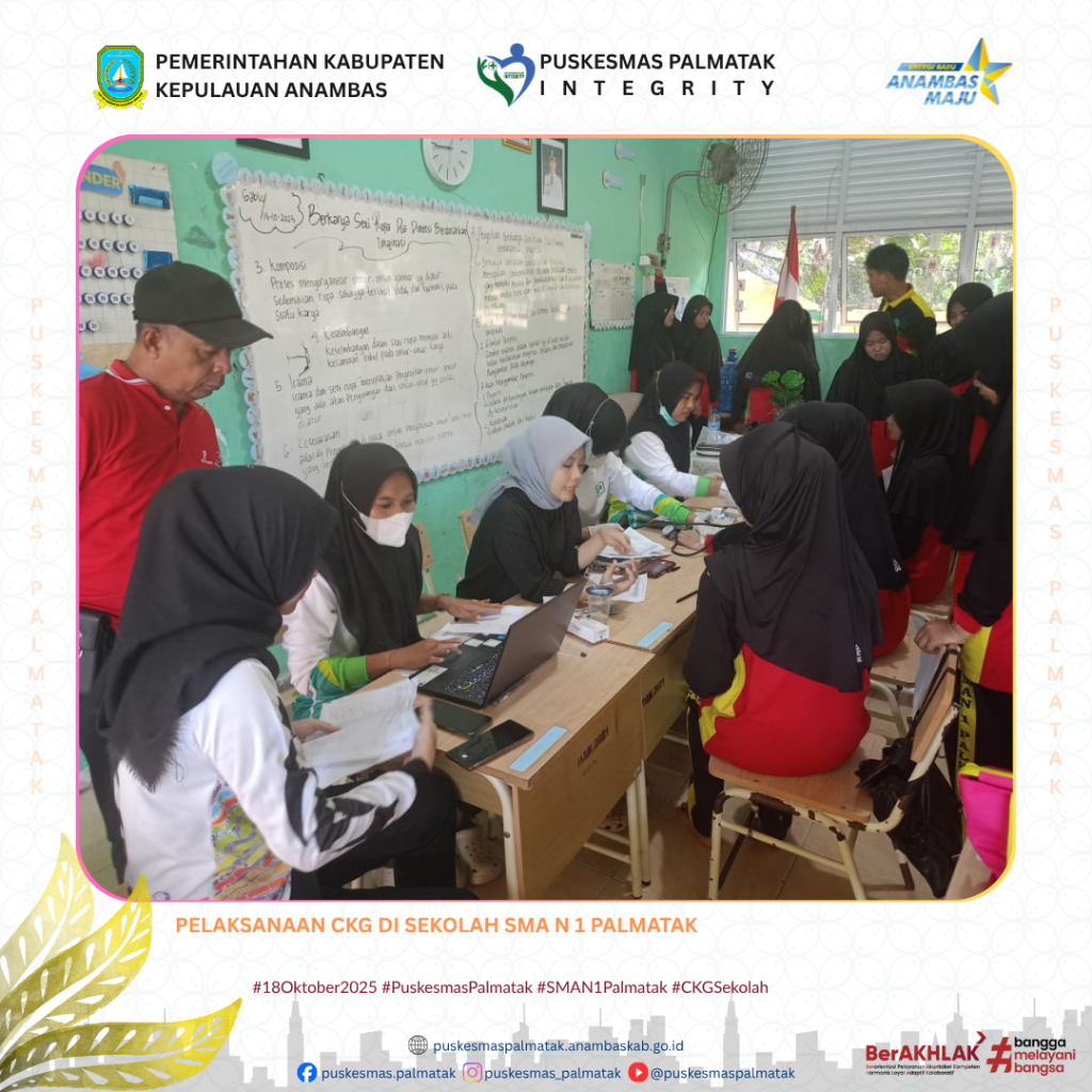 Pemeriksaan Kesehatan Program CKG di SMA N 1 Palmatak